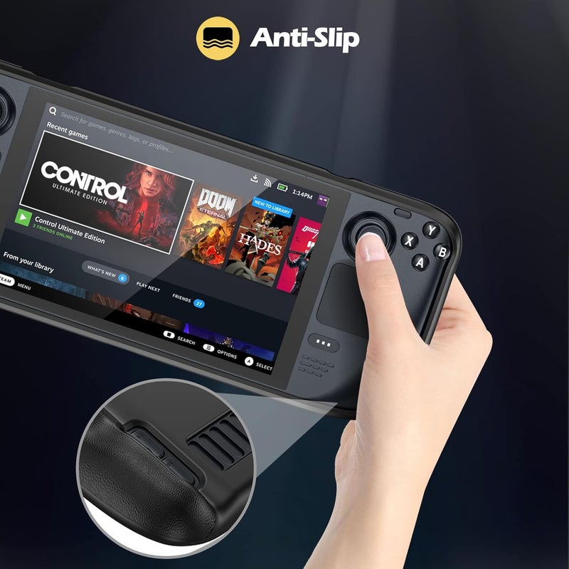 Procase Upgraded Flip Case for Steam Deck OLED/LCD (2023&2021) with Front Cover, Protective Case with Magnetically Detachable Front Shell Cover for Steam Deck Console & Accessories -Black | Upgraded, with Front Cover, 2023, Front Shell Cover, Accessories - Image 2